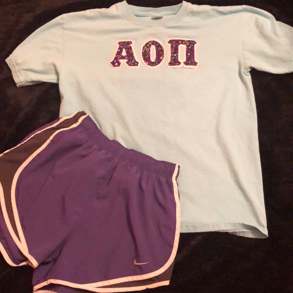 AOII blue and purple letters